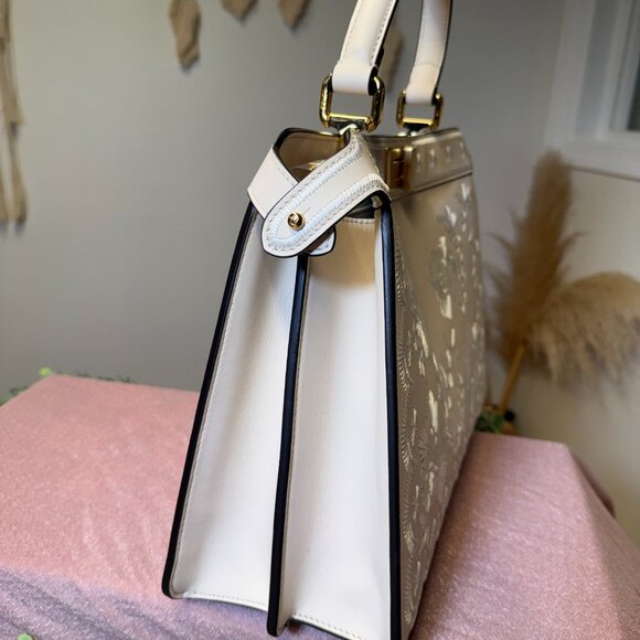 Fendi Peekaboo IseeU Medium Floral Embroidery Top Handle Bag - Picture 5 of 12